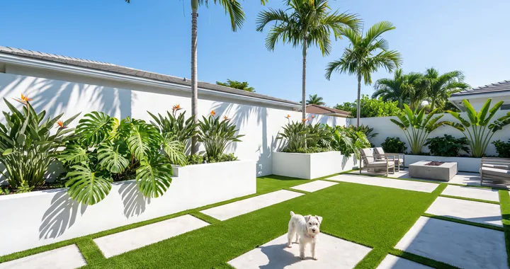 Pet-friendly artificial turf installation in Miami, Florida